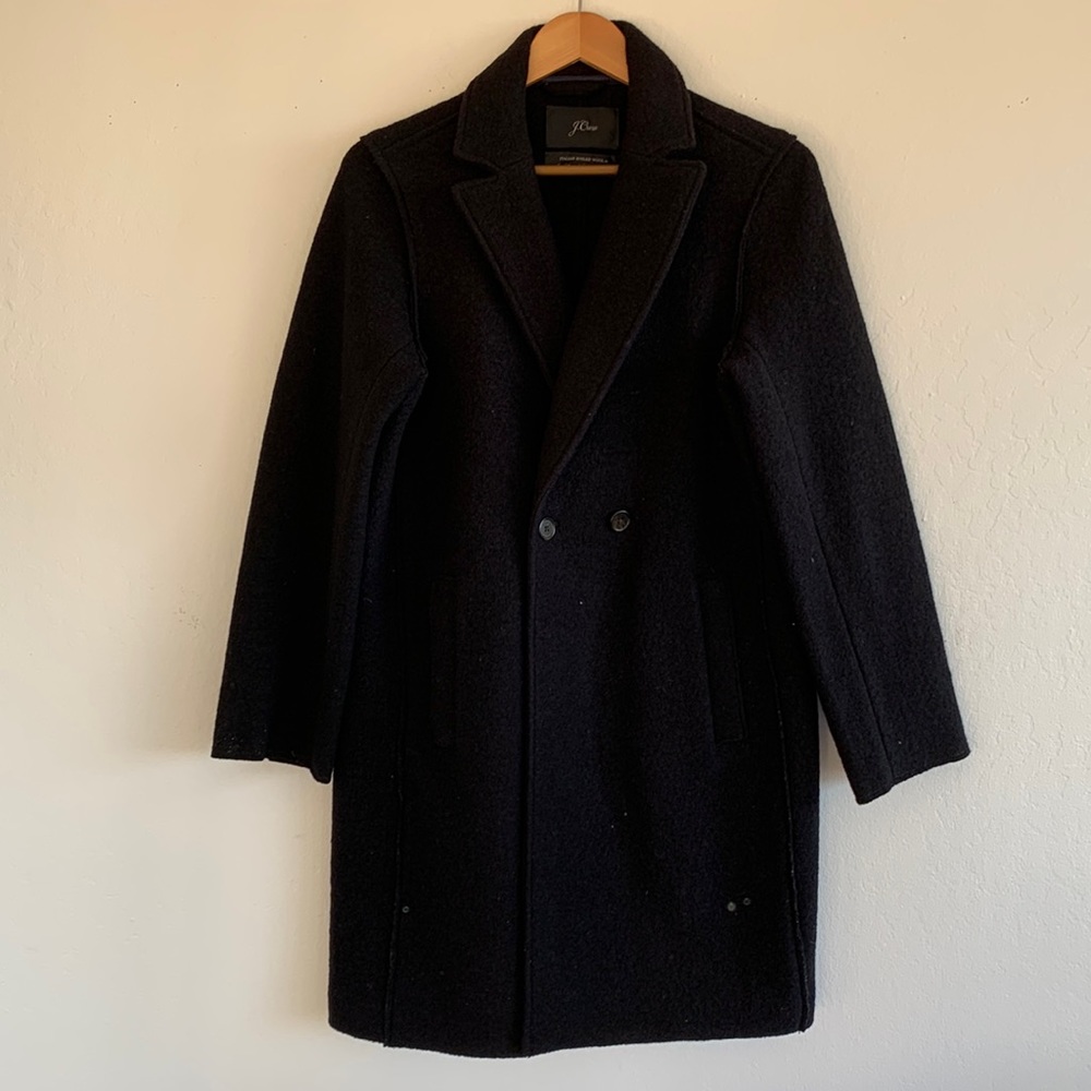 J Crew Daphne Italian Boiled Woold Topcoat - size Medium